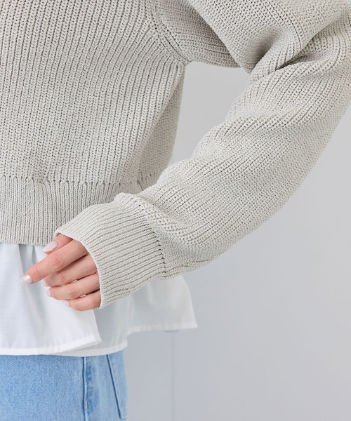 ROPE' PICNIC(ロペピクニック)の「布帛使いショート丈カーディガン(カーディガン/ボレロ・レディース・ピンク系その他2/ライトグレー/ブラック/オフホワイト・38)」の8枚目の写真