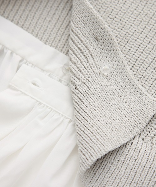 ROPE' PICNIC(ロペピクニック)の「布帛使いショート丈カーディガン(カーディガン/ボレロ・レディース・ピンク系その他2/ライトグレー/ブラック/オフホワイト・38)」の5枚目の写真