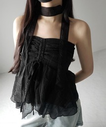 ブラウス シャツ choker ruffle sheer blouse / チョーカーラッフルシアーブラウス レディース シアーラッフルブラウス(ブラウス)｜トップス｜FRAY I.D（フレイ