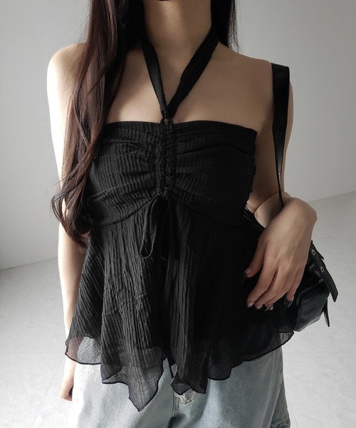 Bebe ribbon set tops ブラック ANDMARY Bebe ribbon set tops BLACK