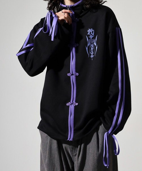 セール】China button full zip sweatshirt / チャイナ釦