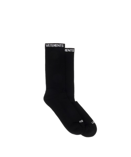 VETEMENTS（ヴェトモン）の「VETEMENTS LOGO SOCK（ソックス/靴下・メンズ・ブラック/ホワイト・SMALL/MEDIUM）」の4枚目の写真