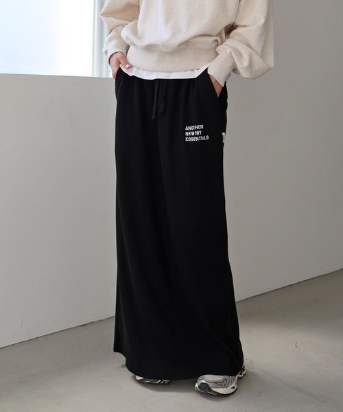 ANME(アンメ)の「セルフカットリブANMEエンブロイダリーロゴタイトスカート(スカート・レディース・ダークネイビー/ベージュ系その他/ブラック/杢グレー・M/L)」の13枚目の写真