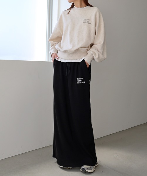 ANME(アンメ)の「セルフカットリブANMEエンブロイダリーロゴタイトスカート(スカート・レディース・ダークネイビー/ベージュ系その他/ブラック/杢グレー・M/L)」の15枚目の写真