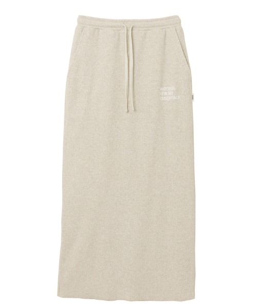 ANME(アンメ)の「セルフカットリブANMEエンブロイダリーロゴタイトスカート(スカート・レディース・ダークネイビー/ベージュ系その他/ブラック/杢グレー・M/L)」の8枚目の写真