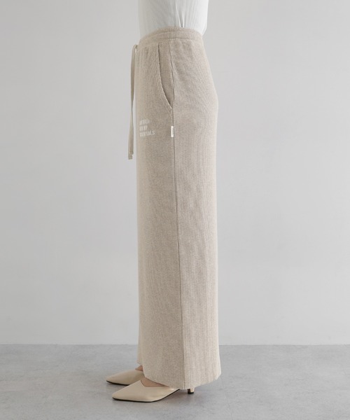 ANME（アンメ）の「【セルフカット】ANMEロゴ刺繍リブロングタイトスカート（スカート・レディース・ダークネイビー/ベージュ系その他/ブラック/杢グレー・M/L）」の21枚目の写真