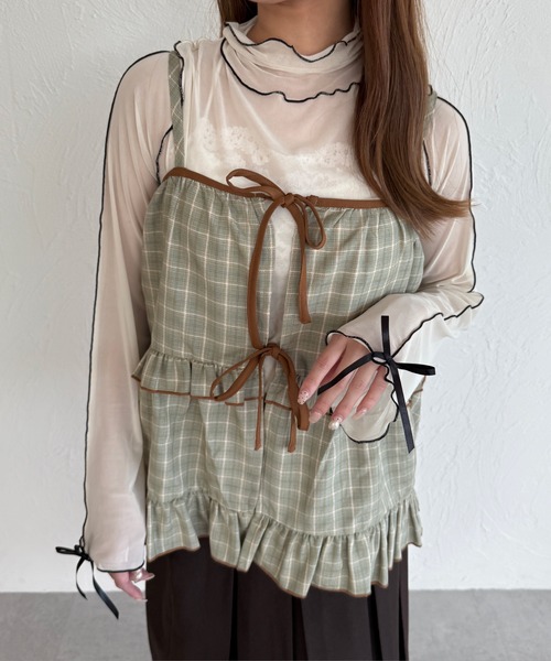 kutir（クティール）の「チェックリボンフリルビスチェ（その他