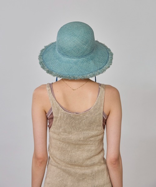 OVERRIDE（オーバーライド）の「OVERRIDE  LOG COL RAFFIA HAT / オーバーライド（ハット・レディース・ブルー/ピンク/マスタード・M/57.5cm）」の22枚目の写真