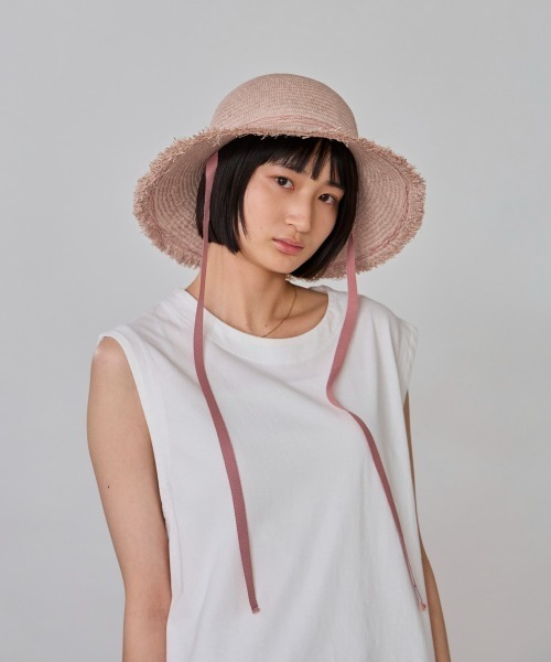 OVERRIDE（オーバーライド）の「OVERRIDE  LOG COL RAFFIA HAT / オーバーライド（ハット・レディース・ブルー/ピンク/マスタード・M/57.5cm）」の14枚目の写真