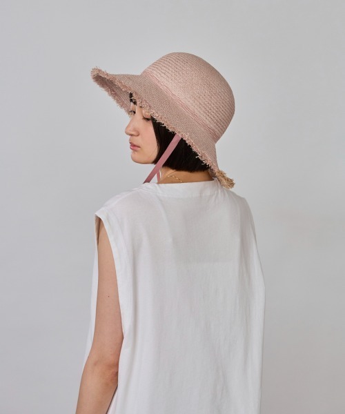 OVERRIDE（オーバーライド）の「OVERRIDE  LOG COL RAFFIA HAT / オーバーライド（ハット・レディース・ブルー/ピンク/マスタード・M/57.5cm）」の15枚目の写真