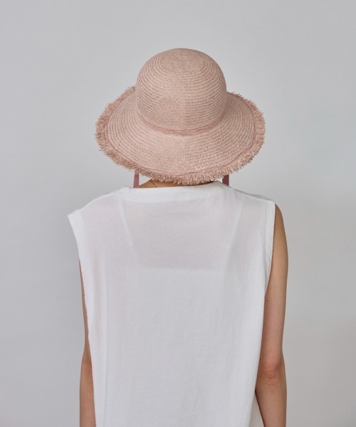 OVERRIDE（オーバーライド）の「OVERRIDE  LOG COL RAFFIA HAT / オーバーライド（ハット・レディース・ブルー/ピンク/マスタード・M/57.5cm）」の16枚目の写真