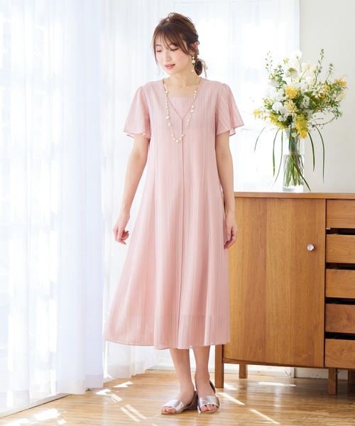 Rose Tiara ローズティアラ チュニック 42 ワンピース ピンク 美品 Rose Tiara ローズティアラ 大きいサイズ42 ビックカラー