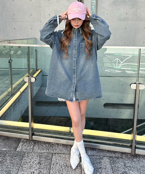 RAY CASSIN（レイカズン）の「NEWYORK CAP　/　ロゴキャップ（キャップ・レディース・ホワイト/グリーン/ピンク・FREE）」の11枚目の写真