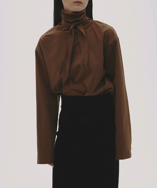 TODAYFUL(トゥデイフル)の「TODAYFUL Roundhem Tie Blouse(シャツ/ブラウス・レディース・ブラック/ベージュ/ブラウン・FREE)」の3枚目の写真