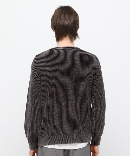 LAND MUSEUM（ランドミュージアム）の「LAND MUSEUM／ピグメントヘンリーニット（ニット/セーター・メンズ・ブラック/ネイビー・LARGE/MEDIUM）」の18枚目の写真