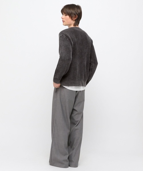 LAND MUSEUM（ランドミュージアム）の「LAND MUSEUM／ピグメントヘンリーニット（ニット/セーター・メンズ・ブラック/ネイビー・LARGE/MEDIUM）」の4枚目の写真