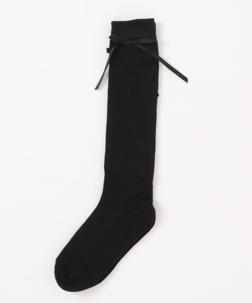 apres jour（アプレジュール）の「【apres jour×ARIAZ】リボン付きハイソックス（ソックス/靴下・レディース・オフホワイト/ブラック・FREE）」の10枚目の写真