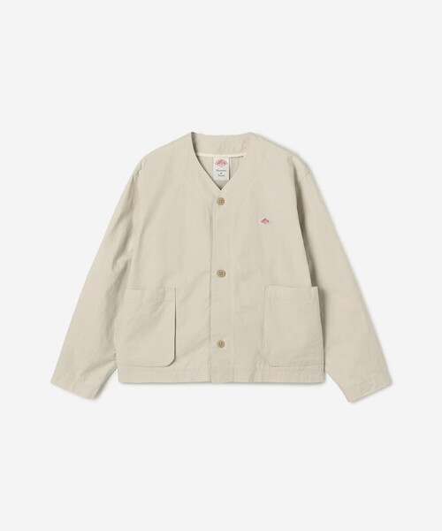 『オードリー』DANTON ノーカラージャケット　クリームホワイト オードリー』DANTON ノーカラージャケット クリームホワイト