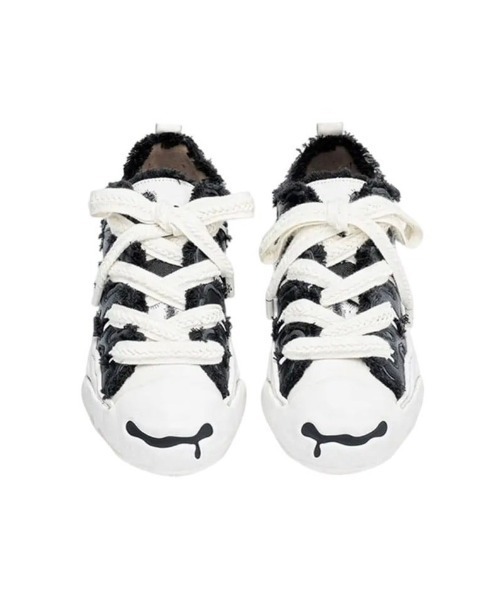 H52（エイチフィフティツー）の「【H52】Canvas Cream Shoes（スニーカー・メンズ・ブラック/ホワイト・24cm/24.5cm）」の8枚目の写真