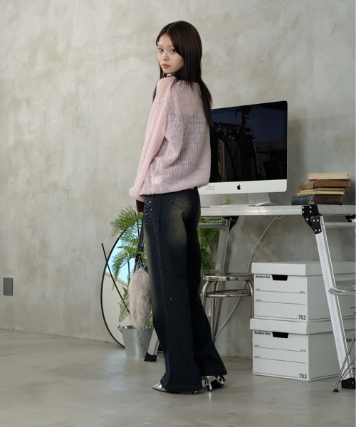 sedacle girl(セダクルガール)の「フロントスタッズデニム(デニムパンツ・レディース・インディゴブルー/ライトブルー/ブラック・MEDIUM/SMALL)」の15枚目の写真