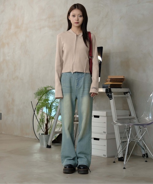 sedacle girl(セダクルガール)の「フロントスタッズデニム(デニムパンツ・レディース・インディゴブルー/ライトブルー/ブラック・MEDIUM/SMALL)」の5枚目の写真