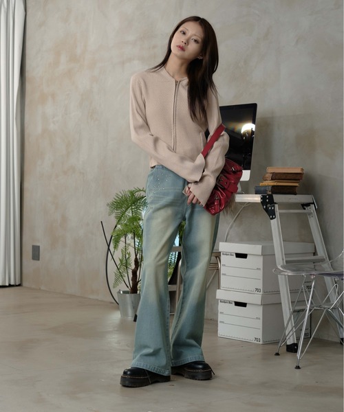 sedacle girl(セダクルガール)の「フロントスタッズデニム(デニムパンツ・レディース・インディゴブルー/ライトブルー/ブラック・MEDIUM/SMALL)」の6枚目の写真