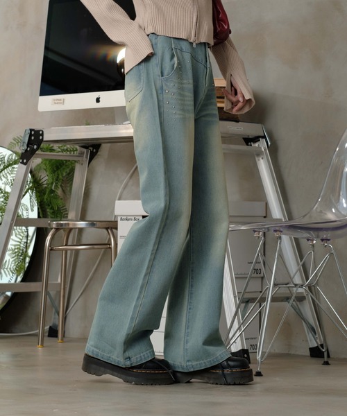 セール】フロントスタッズデニム（デニムパンツ）｜sedacle girl