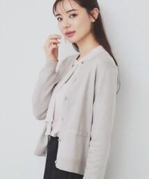 《5color》ポケットデザイン付きクルーネックカーディガン【洗濯機洗い可】