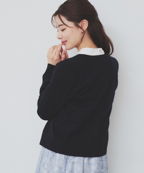 index(インデックス)の「《5color》ポケットデザイン付きクルーネックカーディガン【洗濯機洗い可】(カーディガン/ボレロ・レディース・チャコール/オレンジ系/オフホワイト/ネイビー/ナチュラル・36/42/38/40)」の14枚目の写真