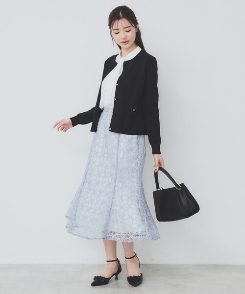 index(インデックス)の「《5color》ポケットデザイン付きクルーネックカーディガン【洗濯機洗い可】(カーディガン/ボレロ・レディース・チャコール/オレンジ系/オフホワイト/ネイビー/ナチュラル・36/42/38/40)」の15枚目の写真