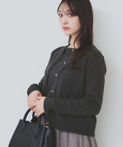 index(インデックス)の「《5color》ポケットデザイン付きクルーネックカーディガン【洗濯機洗い可】(カーディガン/ボレロ・レディース・チャコール/オレンジ系/オフホワイト/ネイビー/ナチュラル・36/42/38/40)」の18枚目の写真