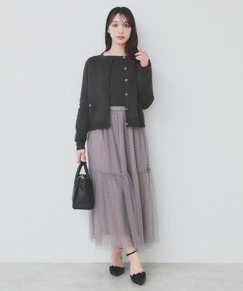 index(インデックス)の「《5color》ポケットデザイン付きクルーネックカーディガン【洗濯機洗い可】(カーディガン/ボレロ・レディース・チャコール/オレンジ系/オフホワイト/ネイビー/ナチュラル・36/42/38/40)」の19枚目の写真