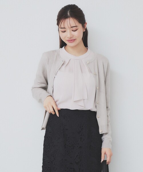 index(インデックス)の「《5color》ポケットデザイン付きクルーネックカーディガン【洗濯機洗い可】(カーディガン/ボレロ・レディース・チャコール/オレンジ系/オフホワイト/ネイビー/ナチュラル・36/42/38/40)」の22枚目の写真