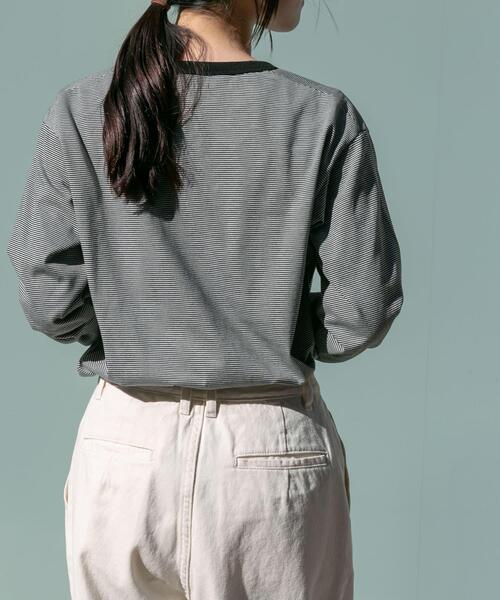 FORK&SPOON（フォークアンドスプーン）の「FORK&SPOON　CAVEボーダーロングスリーブTシャツ（Tシャツ/カットソー・レディース・ブラック系その他/ホワイト系その他・1）」の2枚目の写真