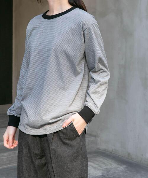 FORK&SPOON（フォークアンドスプーン）の「FORK&SPOON　CAVEボーダーロングスリーブTシャツ（Tシャツ/カットソー・レディース・ブラック系その他/ホワイト系その他・1）」の8枚目の写真