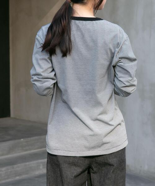 FORK&SPOON（フォークアンドスプーン）の「FORK&SPOON　CAVEボーダーロングスリーブTシャツ（Tシャツ/カットソー・レディース・ブラック系その他/ホワイト系その他・1）」の10枚目の写真