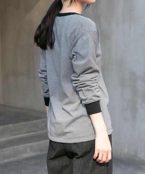 FORK&SPOON（フォークアンドスプーン）の「FORK&SPOON　CAVEボーダーロングスリーブTシャツ（Tシャツ/カットソー・レディース・ブラック系その他/ホワイト系その他・1）」の11枚目の写真