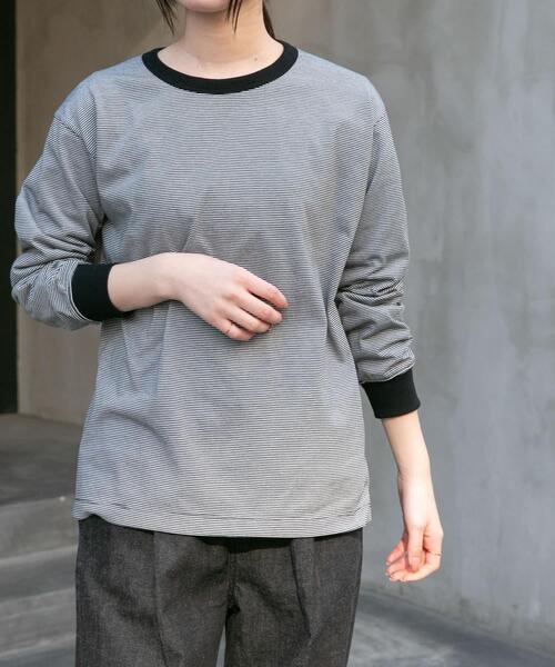 FORK&SPOON（フォークアンドスプーン）の「FORK&SPOON　CAVEボーダーロングスリーブTシャツ（Tシャツ/カットソー・レディース・ブラック系その他/ホワイト系その他・1）」の13枚目の写真
