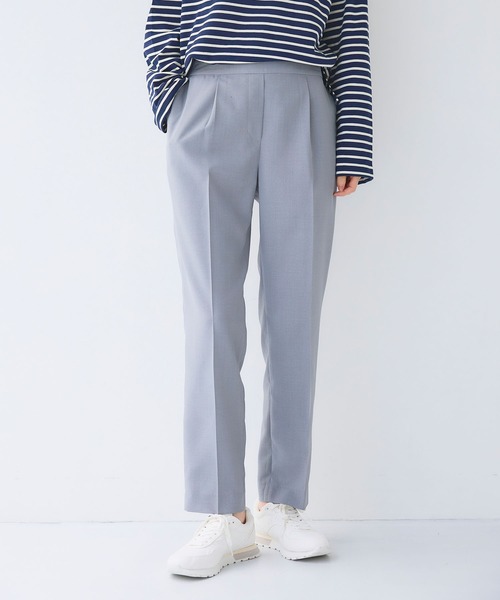 CROSS FUNCTION（クロスファンクション）の「《洗える》サマ美え 冷感麻調テーパードパンツ【CF/クロスファンクション】（スラックス・レディース・アイボリー/グレー/ブラウン・L/M/LL）」の2枚目の写真