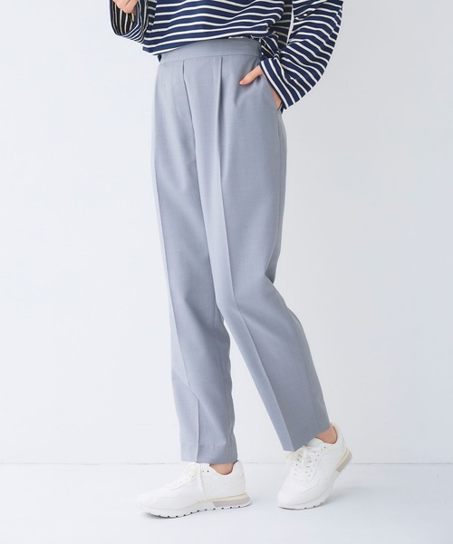 CROSS FUNCTION（クロスファンクション）の「《洗える》サマ美え 冷感麻調テーパードパンツ【CF/クロスファンクション】（スラックス・レディース・アイボリー/グレー/ブラウン・L/M/LL）」の6枚目の写真