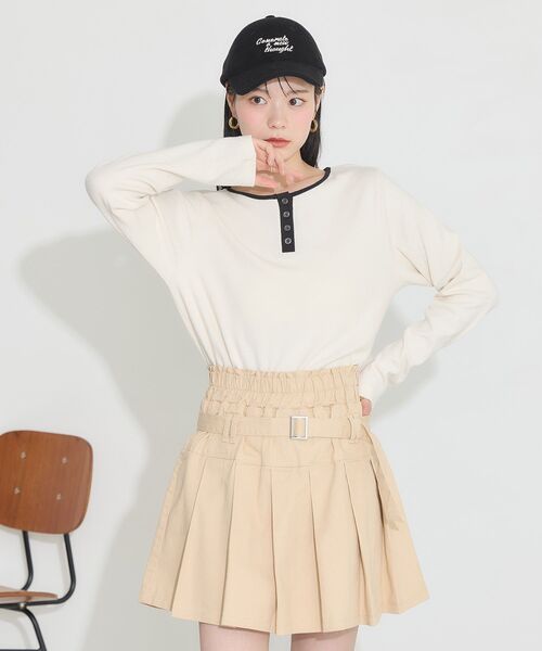 earth music&ecology（アースミュージックアンドエコロジー）の「2WAY釦リブプルオーバー（Tシャツ/カットソー・レディース・オフホワイト/アイボリー/ブラック/ネイビー・S/M）」の14枚目の写真