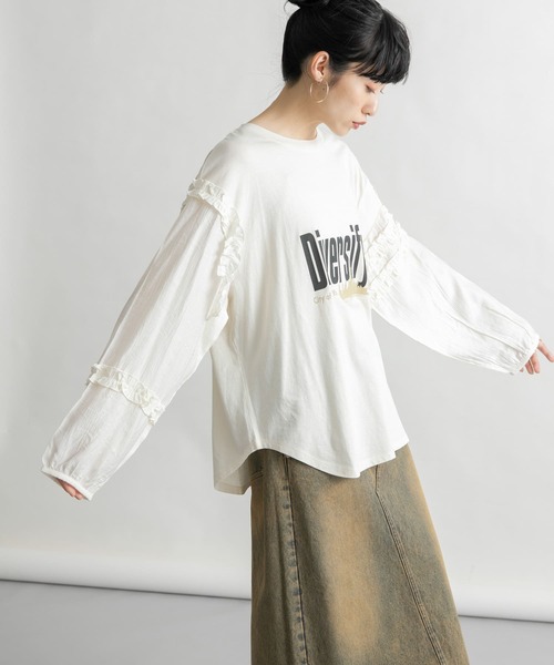 KBF / ケービーエフ フリルスリーブドッキングTEE KBF / ケービーエフ フリルスリーブドッキングTEE : タカシマヤ