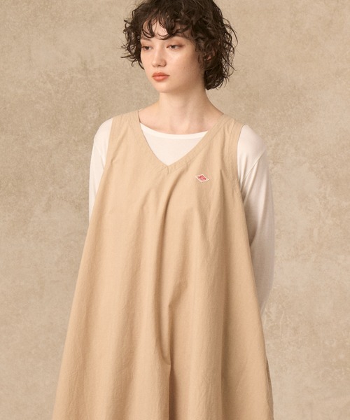 DANTON（ダントン）の「WOMEN'S HIGH COUNT COTTON V NECK DRESS