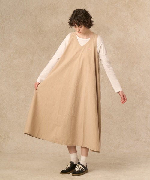 DANTON（ダントン）の「WOMEN'S HIGH COUNT COTTON V NECK DRESS