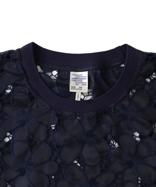 BAUM UND PFERDGARTEN 売れ筋商品|||バウムウンドヘルガーデン Tシャツ トップス レディース Tops Blue セール】BAUM UND PFERDGARTEN / MANUELA Flower Lace(フラワー