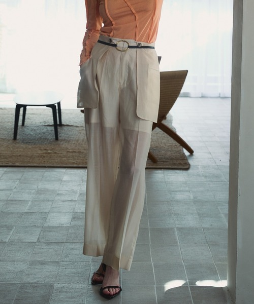 パンツ [Gimmetheyoung] SHEER SHIRRING TEXTURE PANTS gimmetheyoung,김미더영
