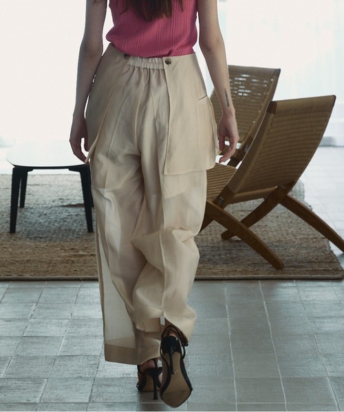 Muel Chic（ミュエルシック）の「Sint sheer pants  シントシアーパンツ（その他パンツ・レディース・アイボリー系/ブラック/オレンジ・FREE）」の11枚目の写真