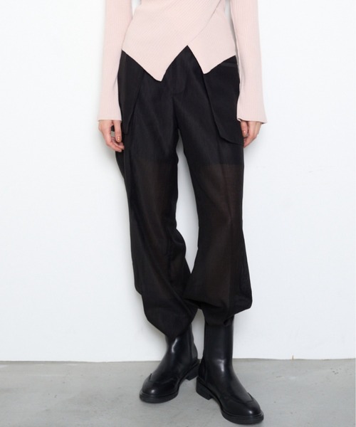 Muel Chic（ミュエルシック）の「Sint sheer pants  シントシアーパンツ（その他パンツ・レディース・アイボリー系/ブラック/オレンジ・FREE）」の21枚目の写真