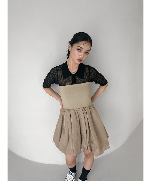 EIMY ISTOIRE（エイミーイストワール）の「バルーンシルエットセットアップ（セットアップ・レディース・ライトイエロー/ネイビー/ベージュ・F）」の11枚目の写真