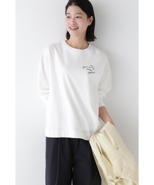 human woman（ヒューマンウーマン）の「【ピンク/WEB限定カラー】◆ミニ裏毛ロゴトレーナー（Tシャツ/カットソー・レディース・ピンク/ホワイト/イエロー/グレー系その他・MEDIUM）」の10枚目の写真